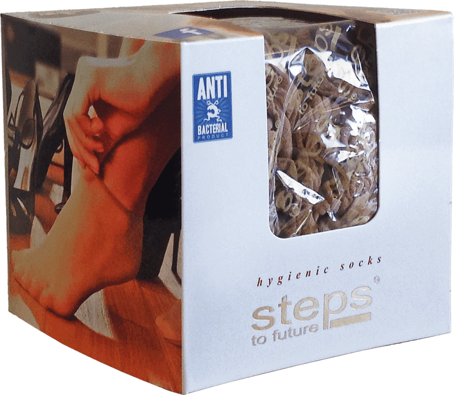 Jednorázové ponožky STEPS antibakteriální 144ks dámské
