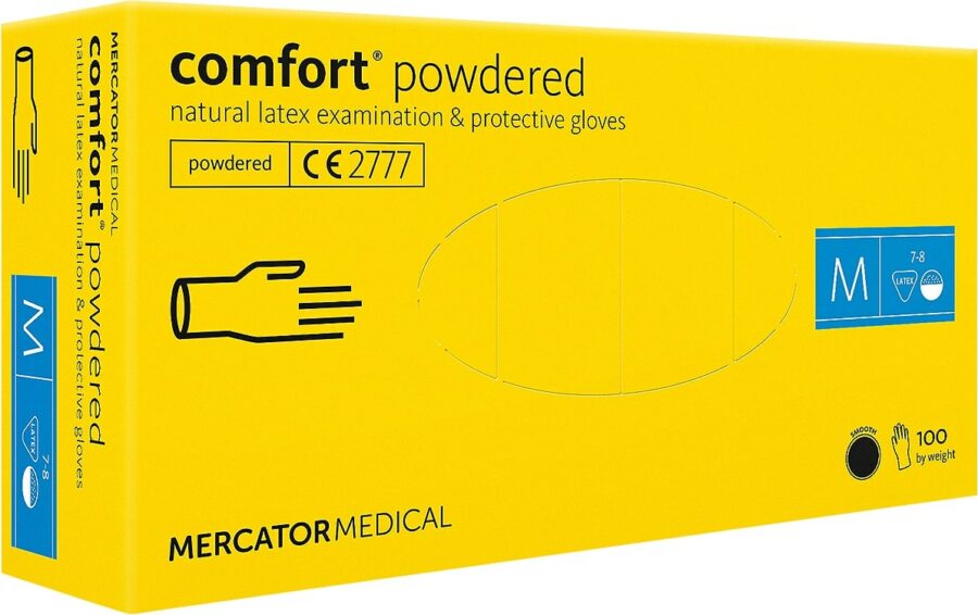 Diagnostické latexové rukavice 100ks MERCATOR Comfort® pudrované