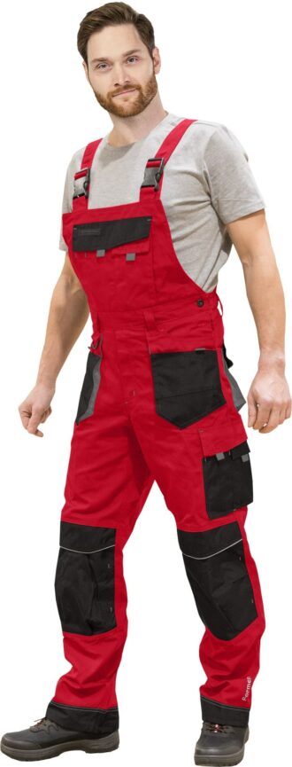 Pracovní kalhoty s laclem PROFI COOL RED 2.0