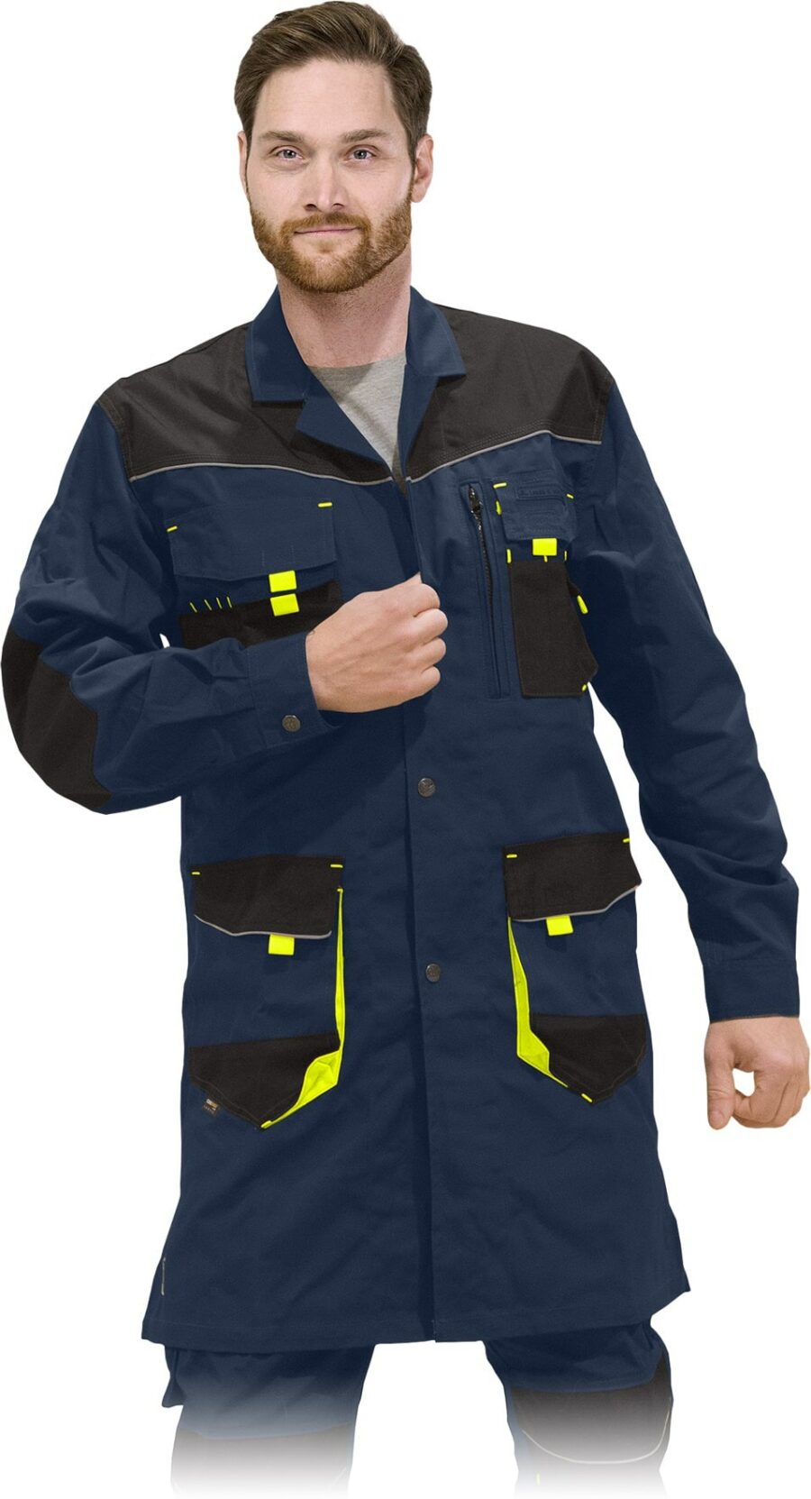 Pracovní plášť montérkový PROFI NAVY GELB 2.0