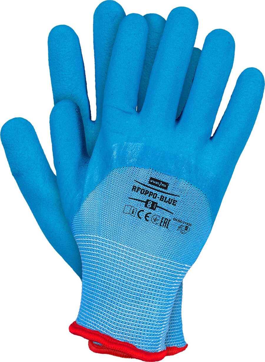 Pracovní rukavice máčené v pěnovém latexu RICK FOPO SKY