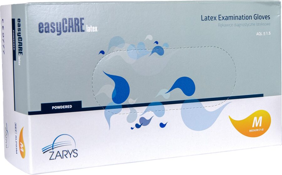 Latexové diagnostické jednorázové rukavice ZARYS easyCARE pudrované