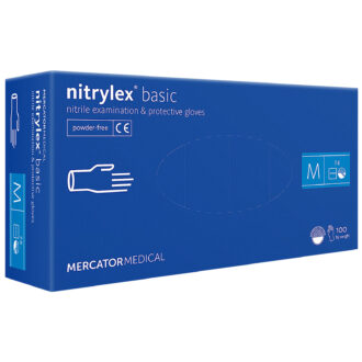 Modré nitrylové jednorázové rukavice 100ks MERCATOR Nitryle nepudrované