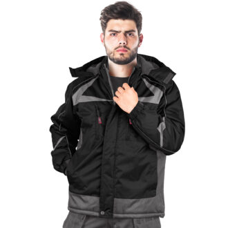 Zimní pracovní bunda s kapucí ZEALAND BLACK