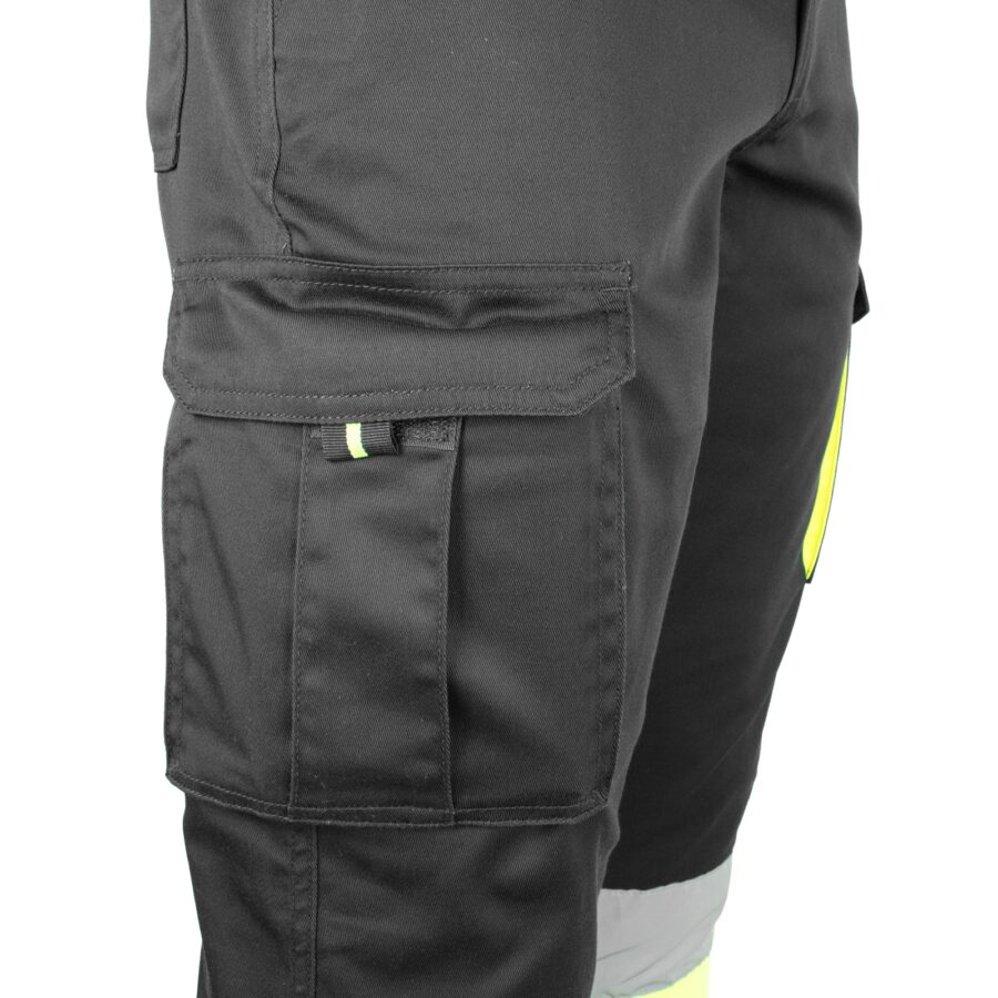 Reflexní kalhoty s elastanem MANNLAND HIVIS BLACK