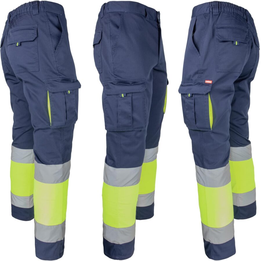 Reflexní kalhoty s elastanem MANNLAND HIVIS NAVY
