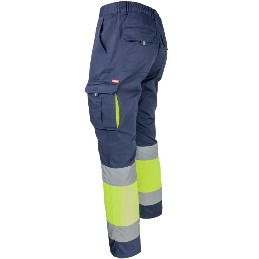 Reflexní kalhoty s elastanem MANNLAND HIVIS NAVY