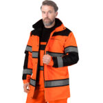 Dlouhá reflexní zimní bunda MILE ORANGE