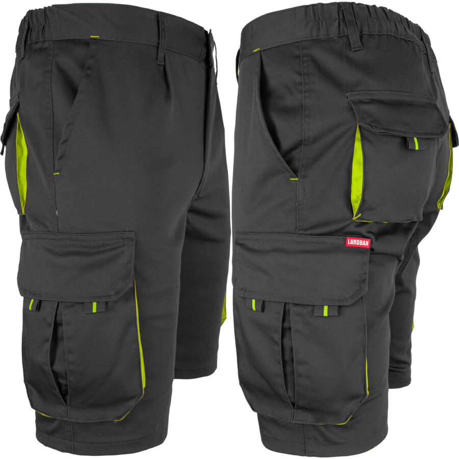 Montérkové kraťasy s elastanem MANNLAND BLACK YELLOW