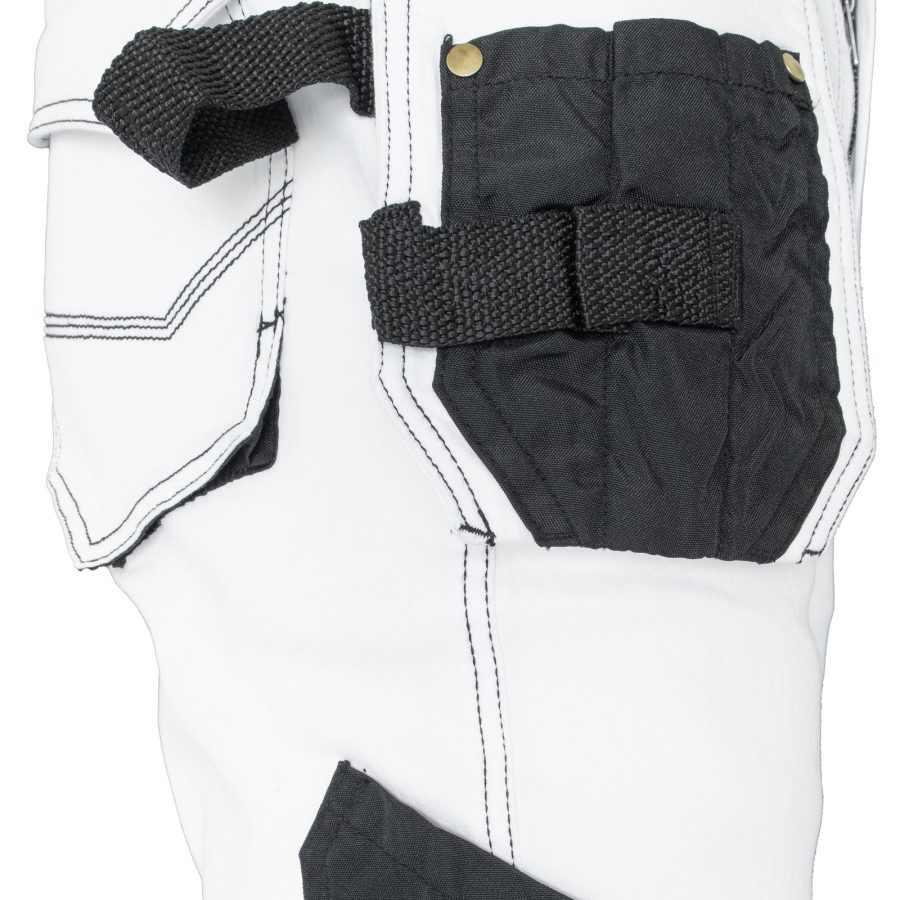 Pracovní džínové kalhoty strečové JEANS WORK WHITE