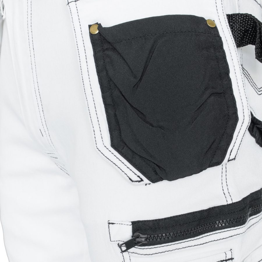Pracovní džínové kalhoty strečové JEANS WORK WHITE