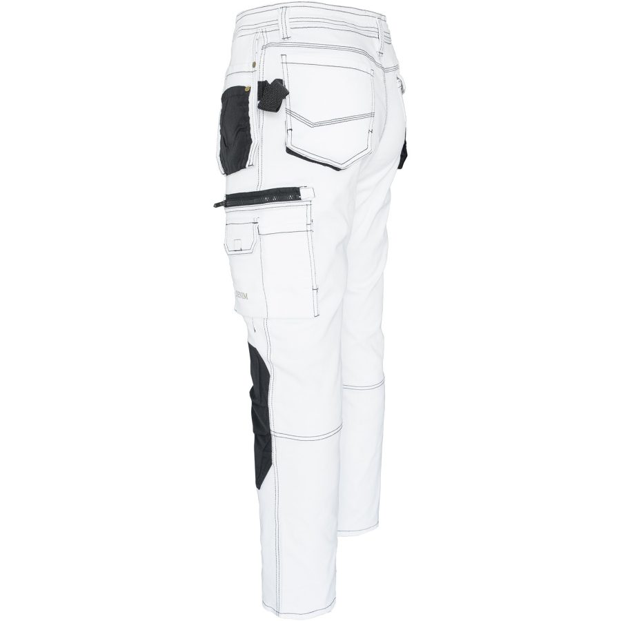 Pracovní džínové kalhoty strečové JEANS WORK WHITE