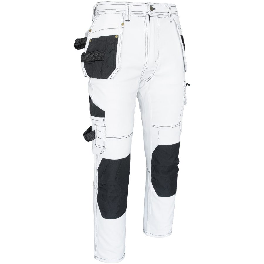 Pracovní džínové kalhoty strečové JEANS WORK WHITE