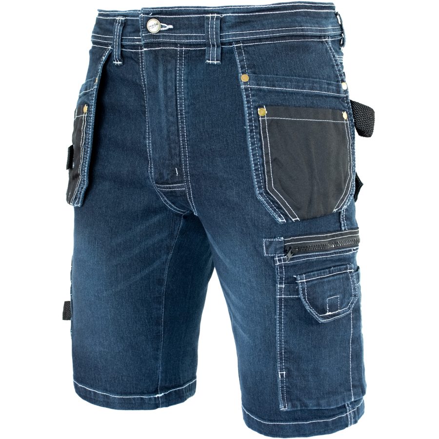 Pracovní džínové kraťasy JEANS WORK BLUE