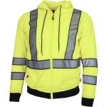 Flísová reflexní mikina s kapucí na zip LUMINO YELLOW