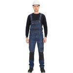 Pracovní džínové strečové kalhoty s laclem JEANS STRETCH BLUE